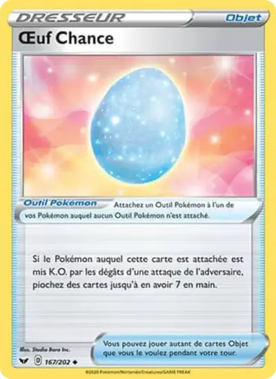 Image de la carte Pokemon Œuf Chance 167/202