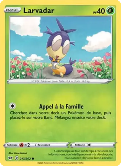 Image de la carte Pokemon Larvadar 017/202