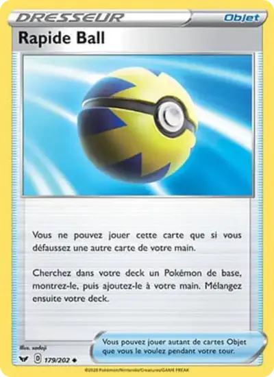 Image de la carte Pokemon Rapide Ball 179/202