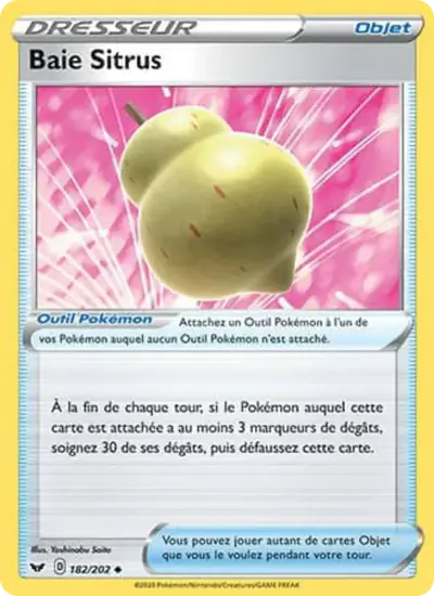 Image de la carte Pokemon Baie Sitrus 182/202