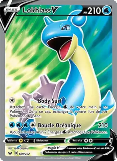 Image de la carte Pokemon Lokhlass V 189/202