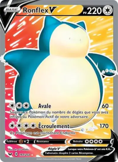 Image de la carte Pokemon Ronflex V 197/202