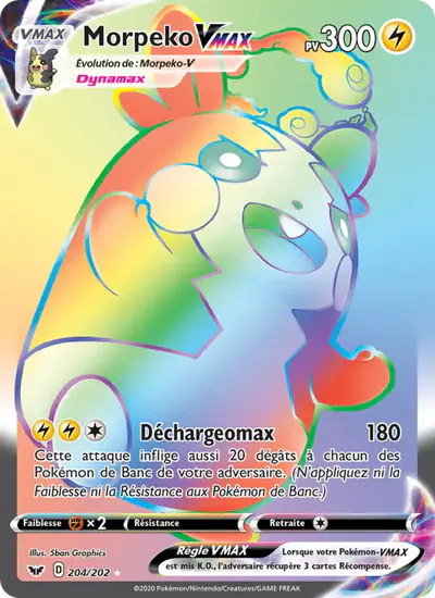 Image de la carte Pokemon Morpeko VMAX 204/202