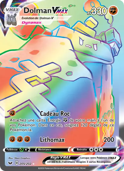 Image de la carte Pokemon Dolman VMAX 205/202