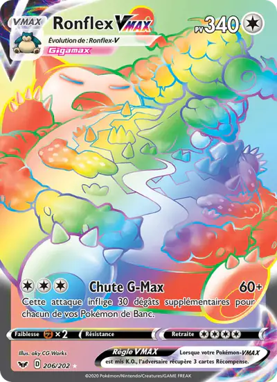 Image de la carte Pokemon Ronflex VMAX 206/202