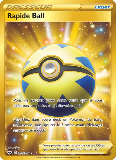 Image de la carte Pokemon Rapide Ball 216/202