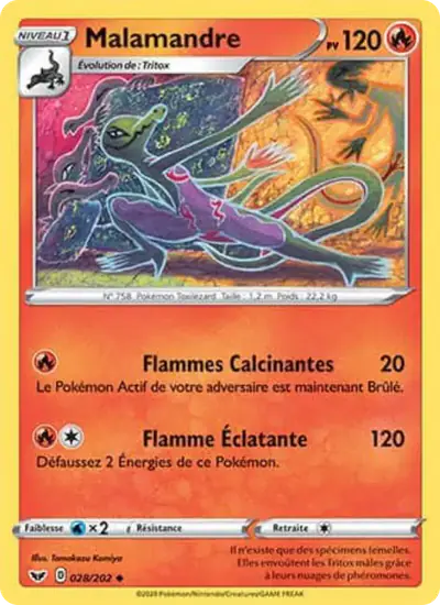 Image de la carte Pokemon Malamandre 028/202