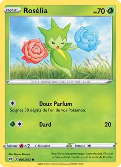 Image de la carte Pokemon Rosélia 003/202