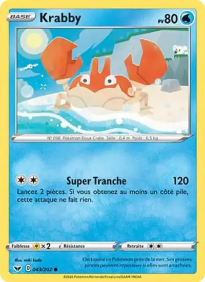 Image de la carte Pokemon Krabby 043/202