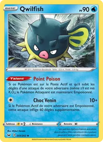 Image de la carte Pokemon Qwilfish 051/202