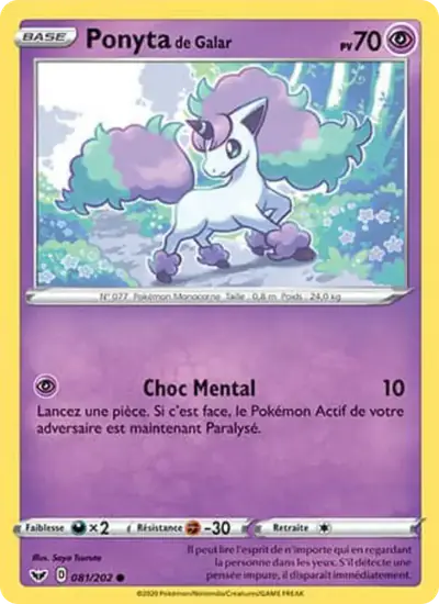 Image de la carte Pokemon Ponyta de Galar 081/202