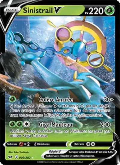 Image de la carte Pokemon Sinistrail V 009/202