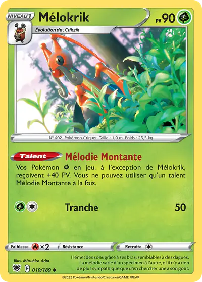 Image de la carte Pokemon Mélokrik 010/189