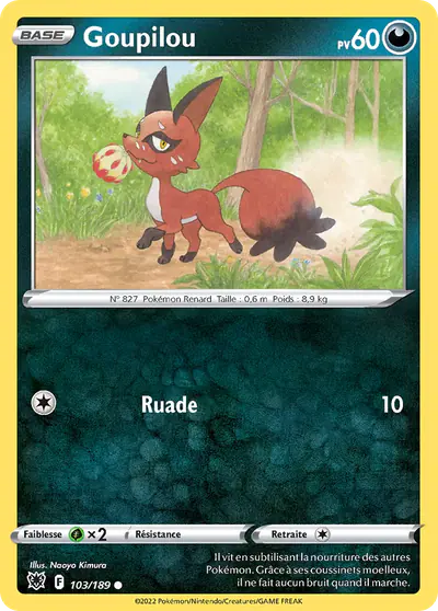 Image de la carte Pokemon Goupilou 103/189