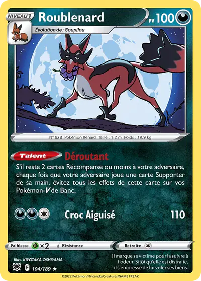 Image de la carte Pokemon Roublenard 104/189