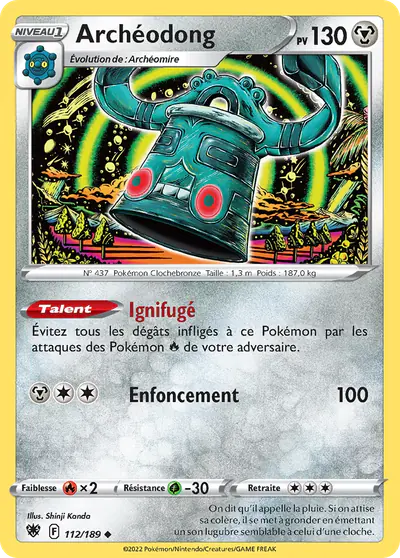 Image de la carte Pokemon Archéodong 112/189