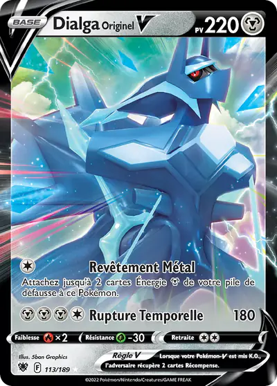 Image de la carte Pokemon Dialga Originel V 113/189