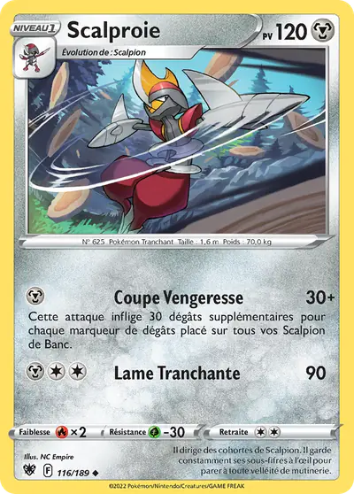 Image de la carte Pokemon Scalproie 116/189