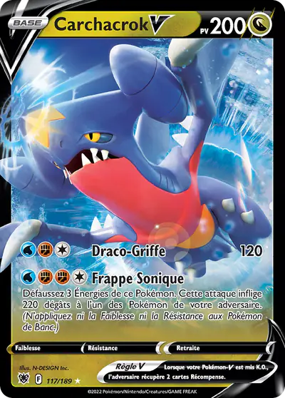 Image de la carte Pokemon Carchacrok V 117/189