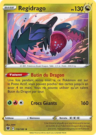 Image de la carte Pokemon Regidrago 118/189