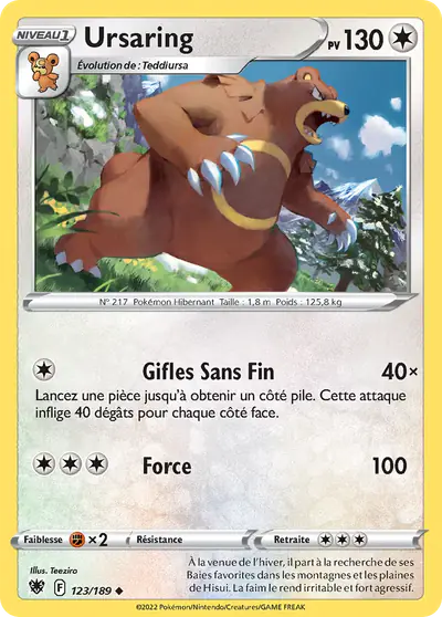 Image de la carte Pokemon Ursaring 123/189