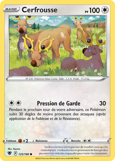 Image de la carte Pokemon Cerfrousse 125/189