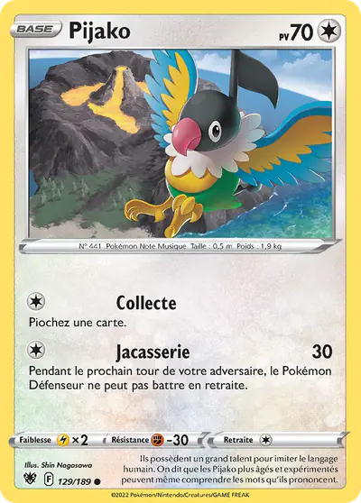Image de la carte Pokemon Pijako 129/189