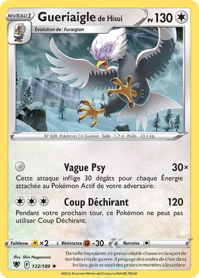 Image de la carte Pokemon Gueriaigle de Hisui 132/189