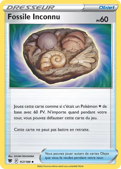 Image de la carte Pokemon Fossile Inconnu 157/189