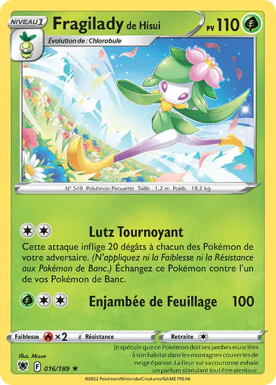 Image de la carte Pokemon Fragilady de Hisui 016/189