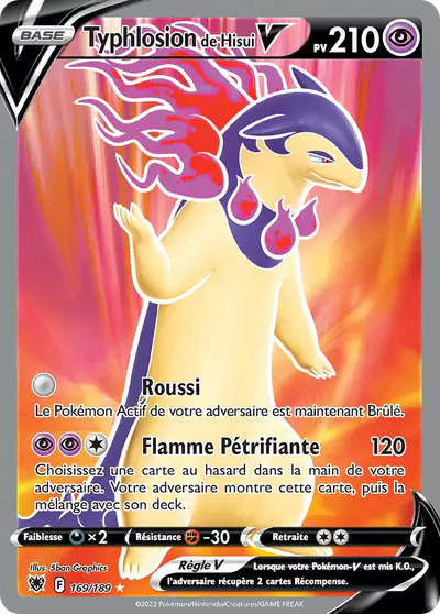 Image de la carte Pokemon Typhlosion de Hisui V 169/189