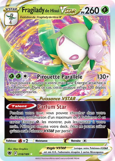 Image de la carte Pokemon Fragilady de Hisui VSTAR 018/189