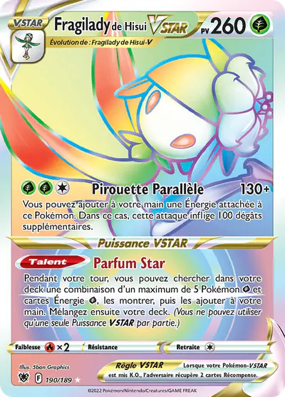 Image de la carte Pokemon Fragilady de Hisui VSTAR 190/189