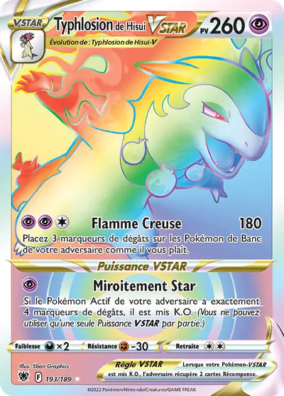 Image de la carte Pokemon Typhlosion de Hisui VSTAR 193/189