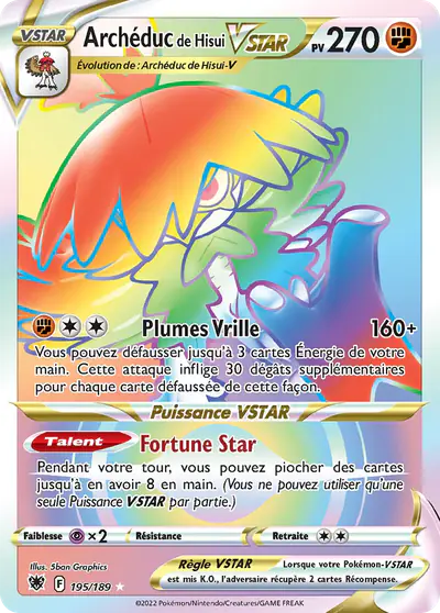 Image de la carte Pokemon Archéduc de Hisui VSTAR 195/189