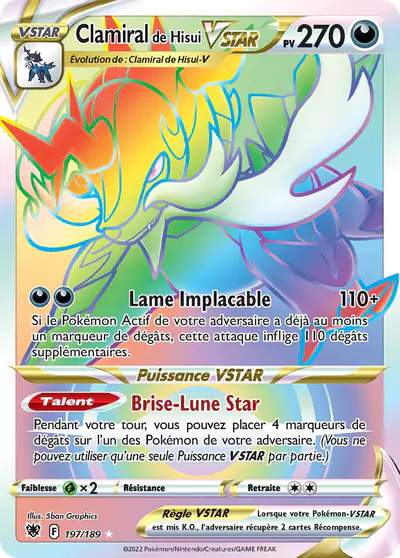 Image de la carte Pokemon Clamiral de Hisui VSTAR 197/189