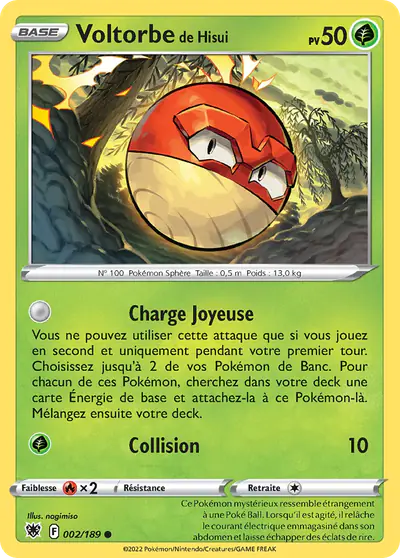 Image de la carte Pokemon Voltorbe de Hisui 002/189