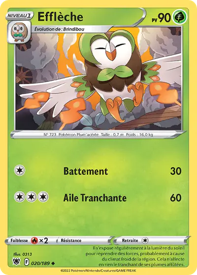 Image de la carte Pokemon Efflèche 020/189
