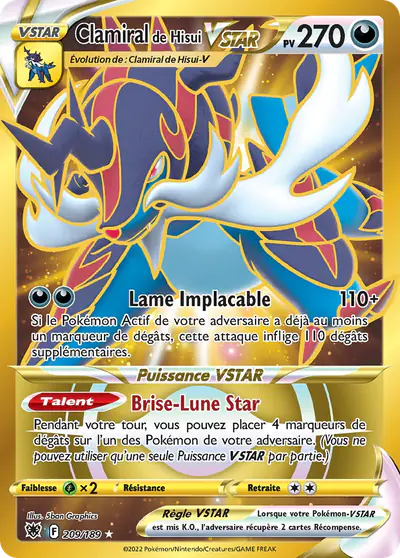Image de la carte Pokemon Clamiral de Hisui VSTAR 209/189
