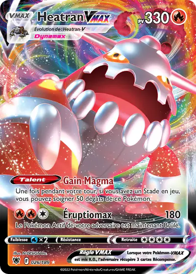 Image de la carte Pokemon Heatran VMAX 026/189