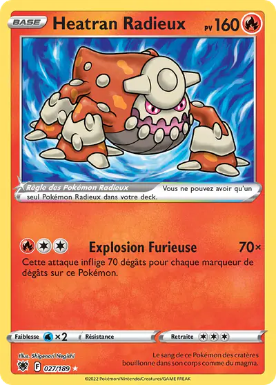 Image de la carte Pokemon Heatran Radieux 027/189