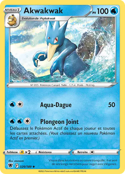 Image de la carte Pokemon Akwakwak 029/189