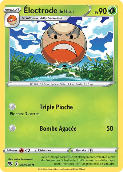 Image de la carte Pokemon Électrode de Hisui 003/189