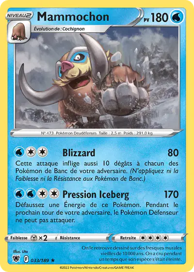 Image de la carte Pokemon Mammochon 033/189