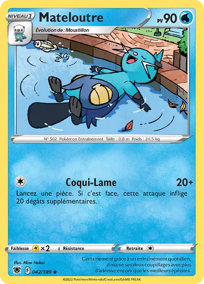 Image de la carte Pokemon Mateloutre 042/189