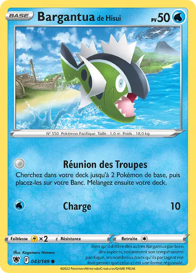 Image de la carte Pokemon Bargantua de Hisui 043/189