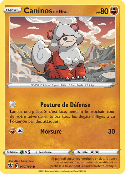 Image de la carte Pokemon Caninos de Hisui 070/189