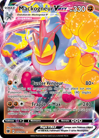 Image de la carte Pokemon Mackogneur VMAX 073/189