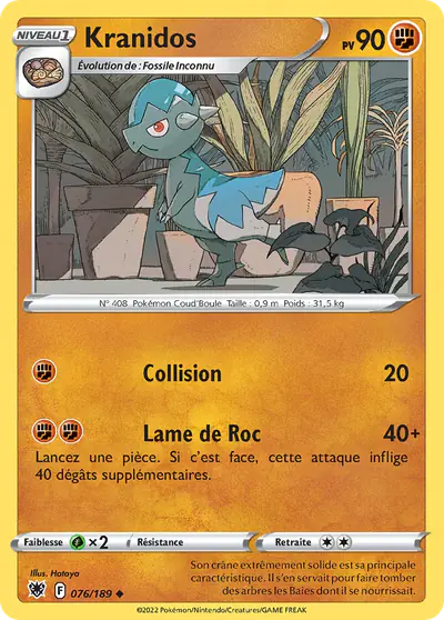 Image de la carte Pokemon Kranidos 076/189
