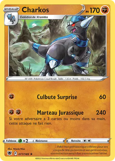 Image de la carte Pokemon Charkos 077/189